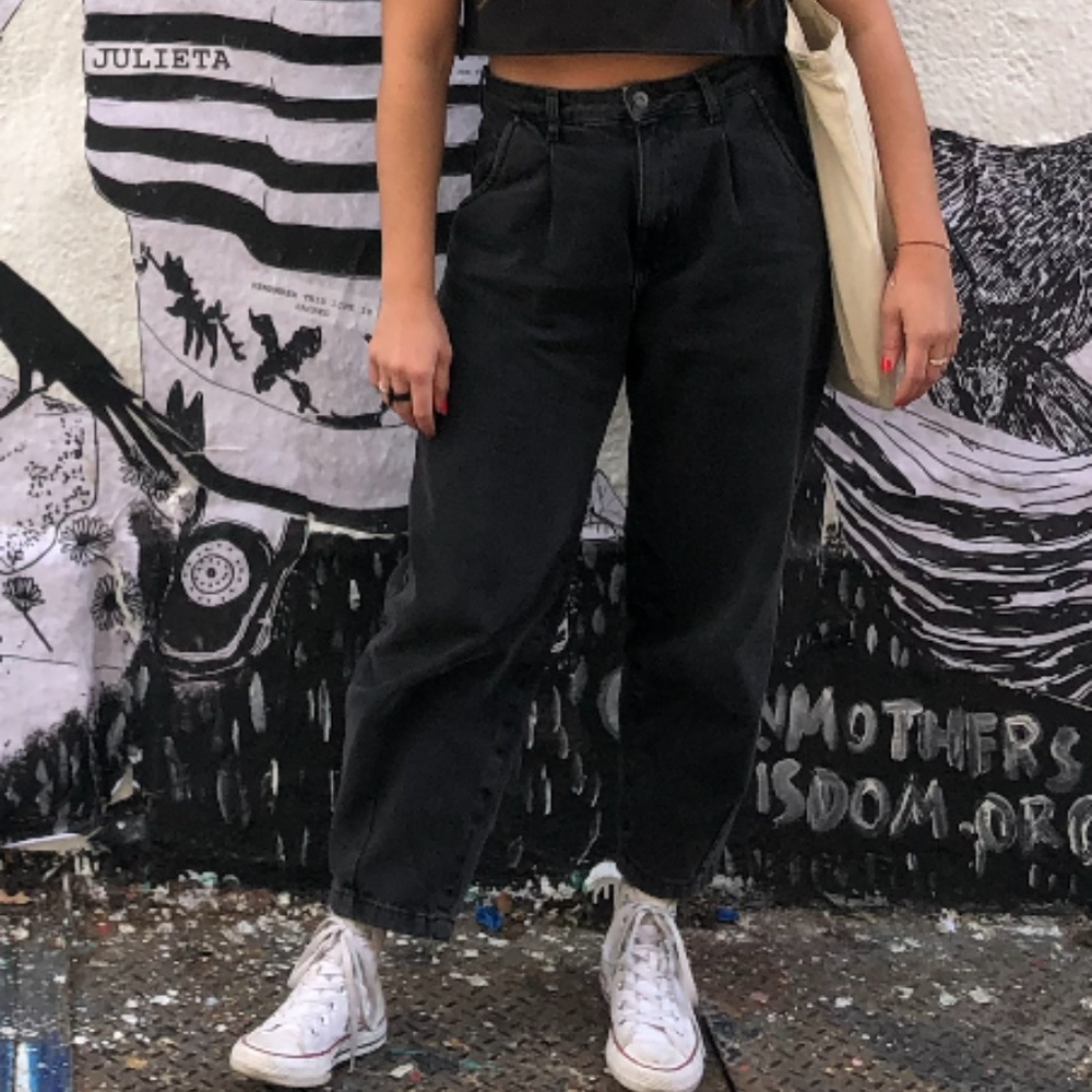 Zara Washed Black Denim Paperback Jeans